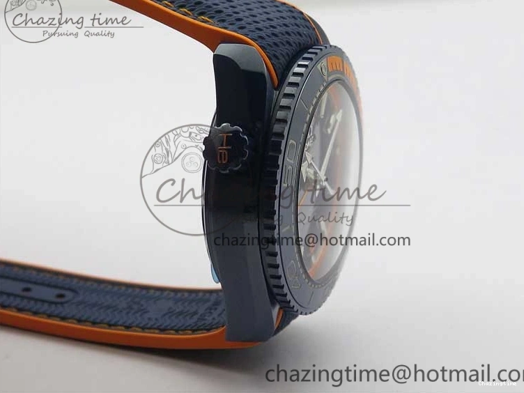 0521 Planet Ocean 45.5mm Big Blue Real Ceramic VSF 1:1 Best Edition on Blue Rubber Strap A8906 Super Clone Unique 7896